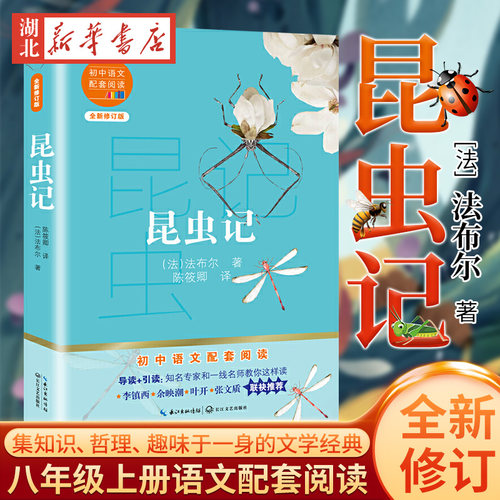 新华书店正版 昆虫记 八年级上册 法布尔著 初中语文配套阅读新版昆虫世界的荷马史诗 引读知名专家一线名师教你这样读青少年读物
