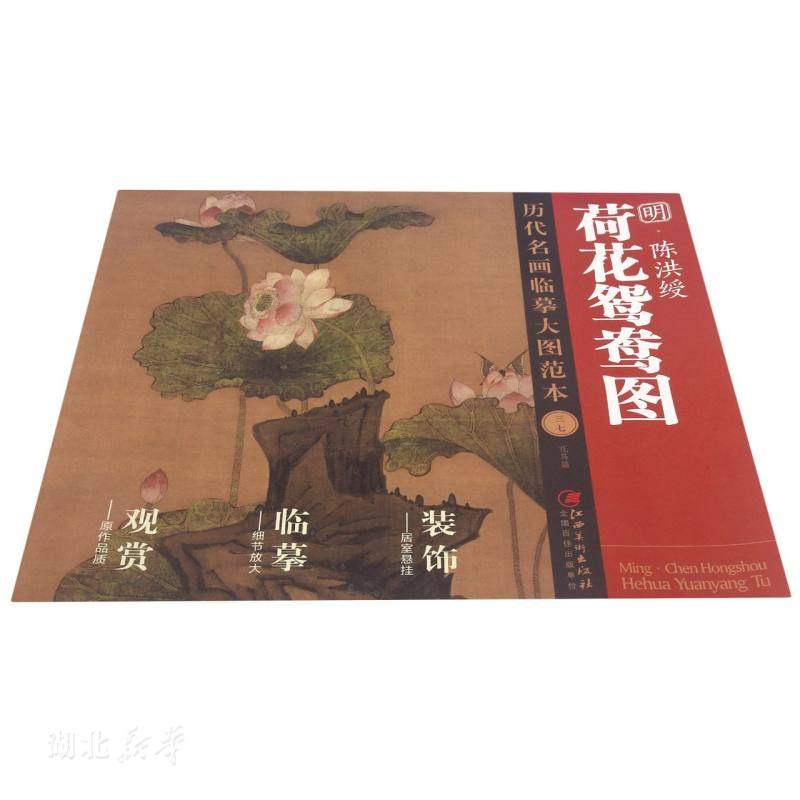 历代名画临摹大图范本(三七)-荷花鸳鸯图·陈洪绶