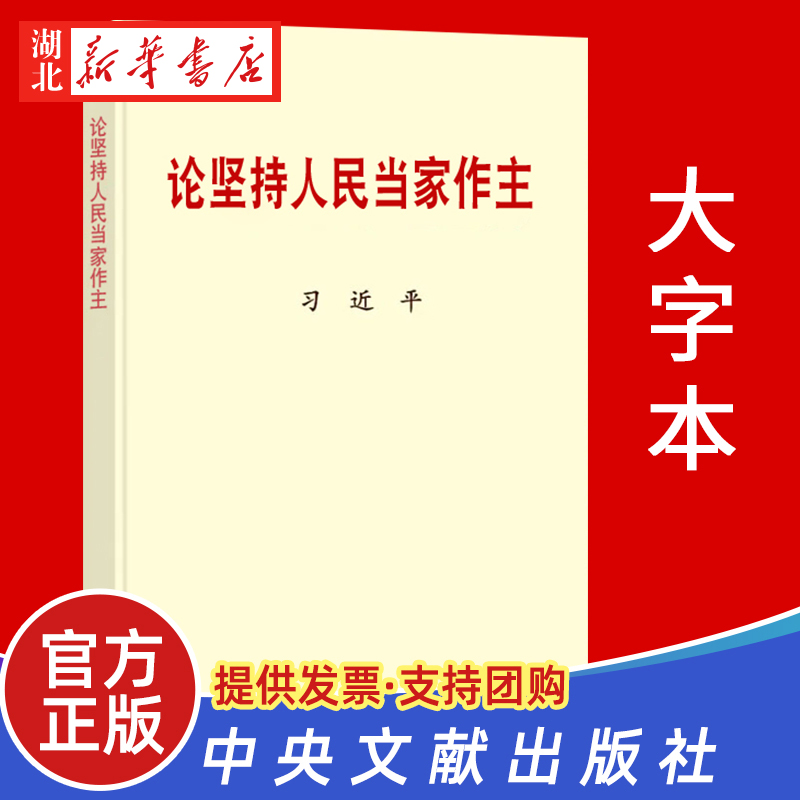 论坚持人民当家作主(大字本)中央文献出版社 9787507348637湖北新华正版包邮