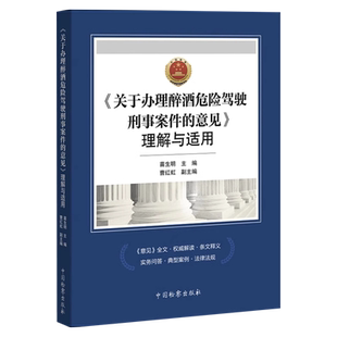 2024新书 关于办理醉酒危险驾驶刑事案件的意见理解与适用 苗生明 醉驾治理 典型案例 办案指导 中国检察出版社 9787510230646