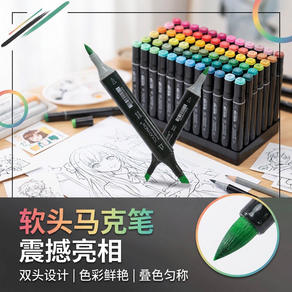 TOUCHNEW凡迪油性软头马克笔图片