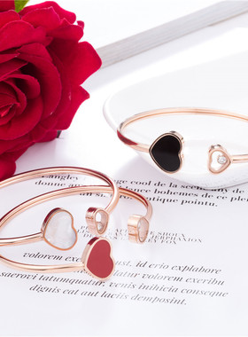 钛钢韩版爱心手饰品刘涛安迪同款