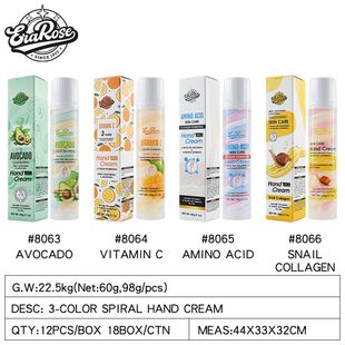 hand spiral cream=护手霜 Erarose三色螺旋护手霜3color 跨境热卖