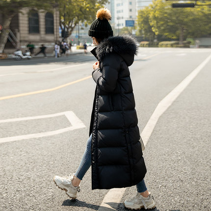 大毛领羽绒服女长款过膝2025年冬季加厚韩版时尚洋气白鸭绒羽绒衣