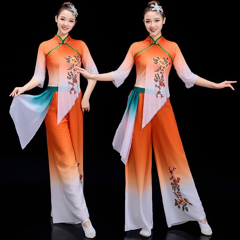 2025新款古典舞胶州秧歌剧目服舞蹈服女民族腰鼓打鼓扇子舞演出服