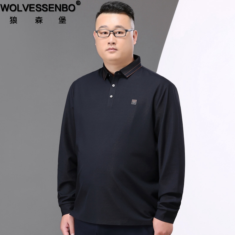 商务休闲爸爸装加肥加大码体恤衫