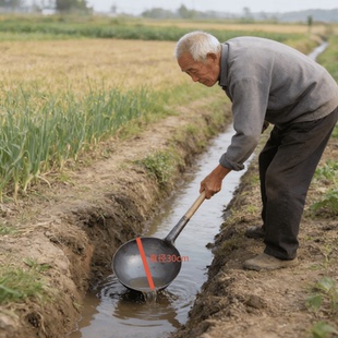 掏粪勺下水井捞渣漏勺工具捞淤泥大号漏眼铁勺粪瓢掏土坑马勺家用