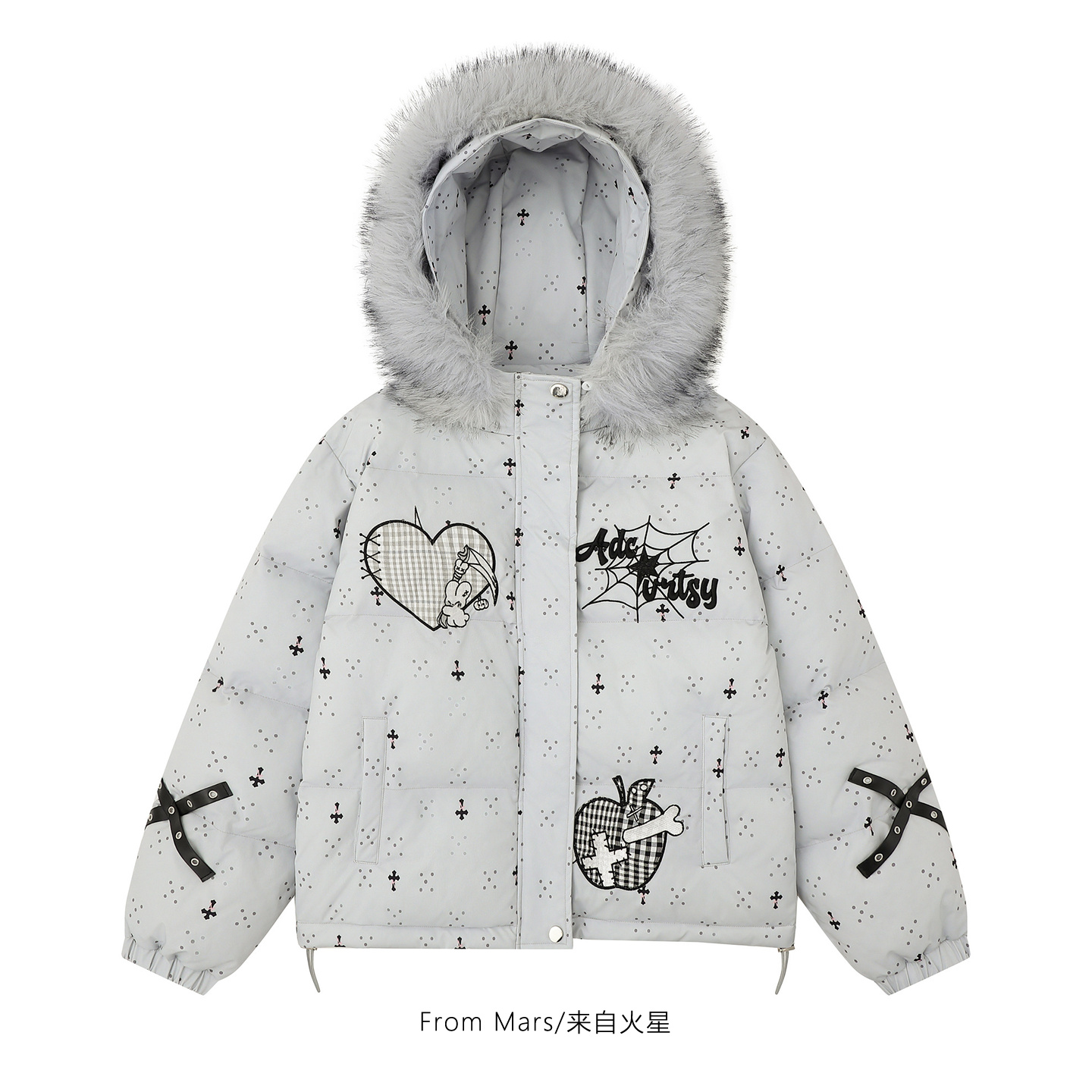 都不简单毛领宽松加厚棉衣BF