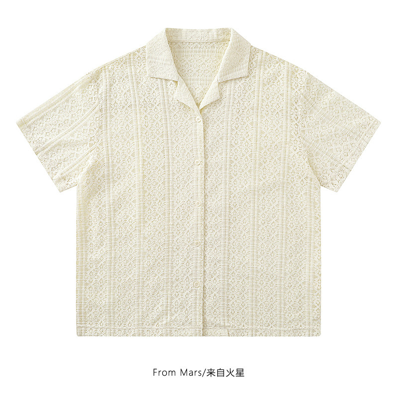 From Mars Gentleman's behavior texture short-sleeved shirt - 实物图