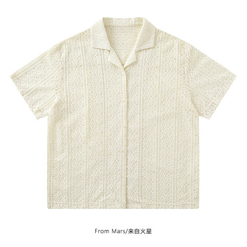绅士行为古巴领chic宽松夏短袖