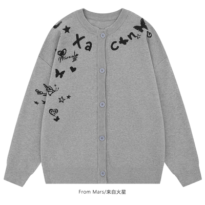 慵懒风开衫宽松百搭针织毛衣BF