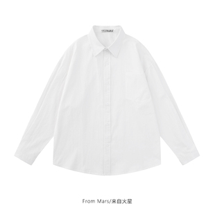 and simple sleeved Mars shirt long Clean color From solid