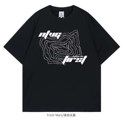 闷闷不乐宽松圆领百搭短袖T恤BF