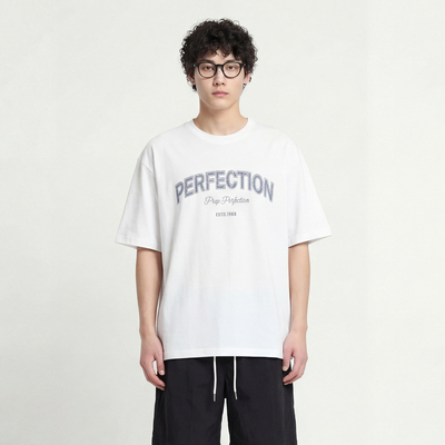 潮流街头风做旧裂纹短袖字母T恤