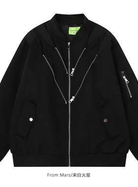 From Mars Leave at once. Loose stand-neck all-match jacket