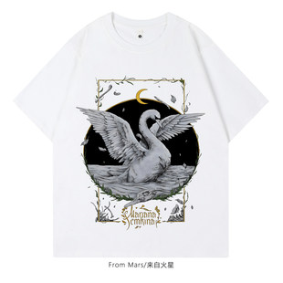 From Mars Wandering on the water,short-sleeved T-shirt,loose