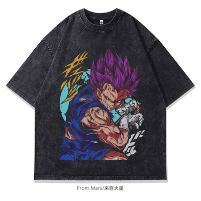 挑战开始动漫印花宽松短袖T恤