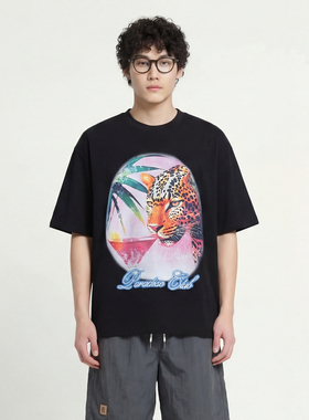 From Mars Leopard probe loose short-sleeved T-shirt