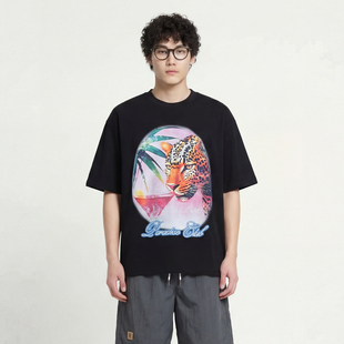 From Mars Leopard probe loose short-sleeved T-shirt