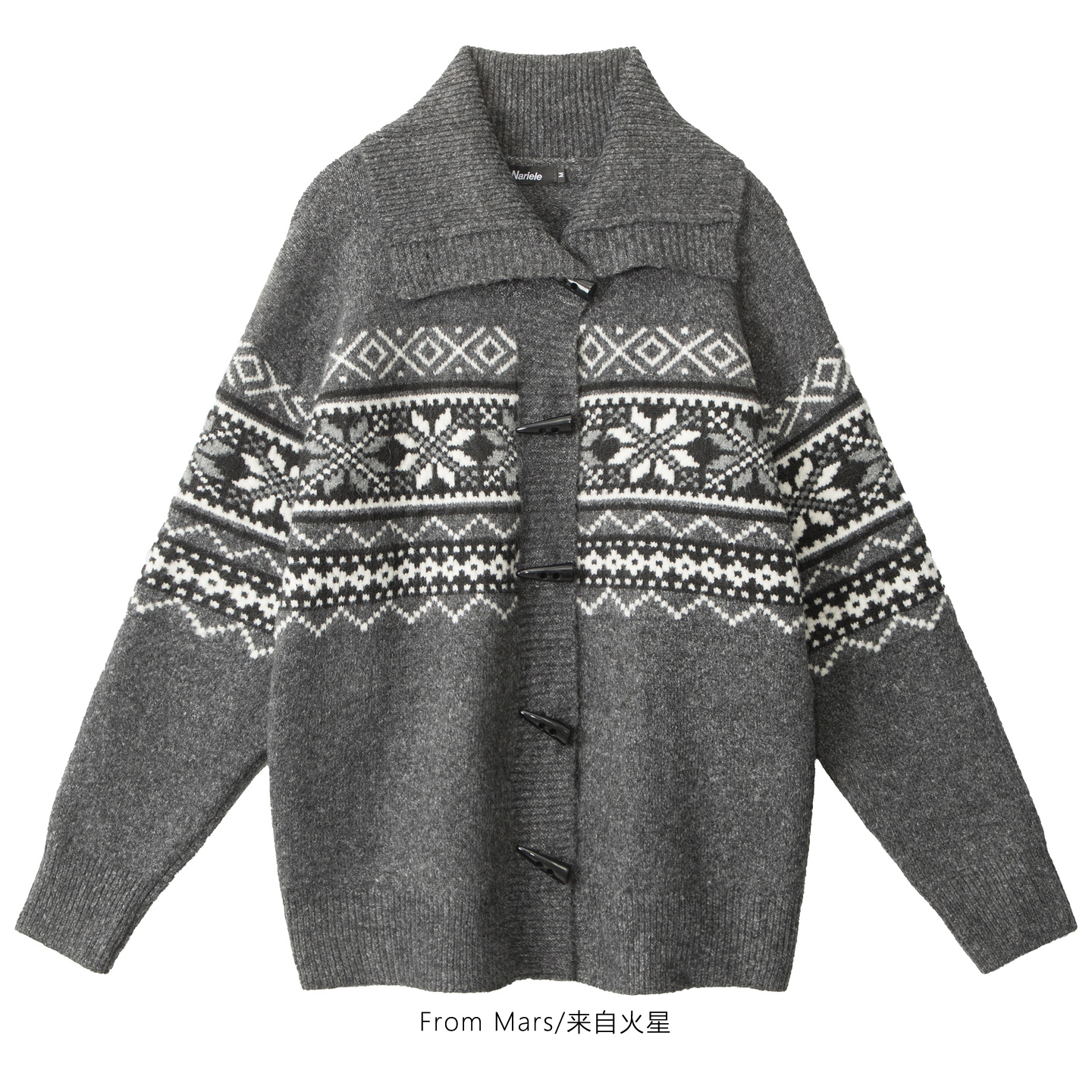 宽松撞色费尔岛针织衫毛衣BF