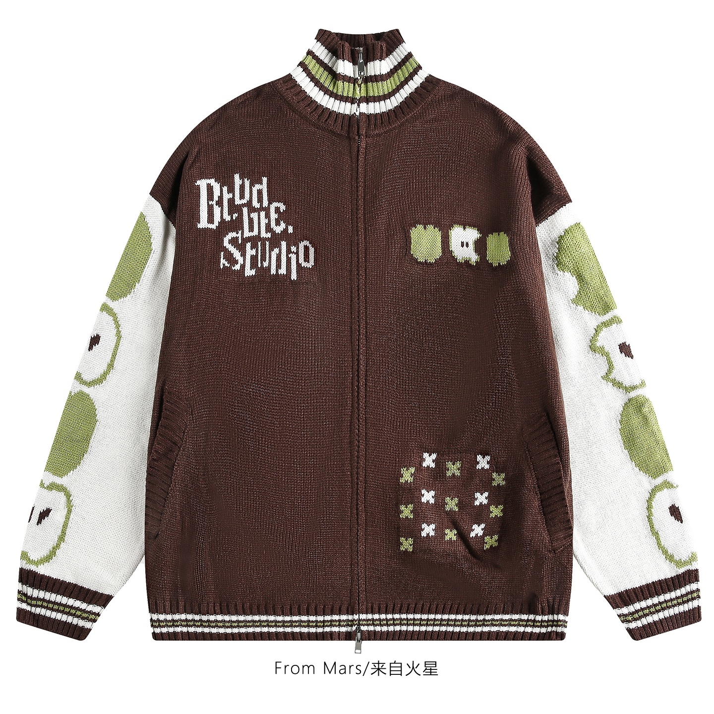 设计感宽松苹果提花慵懒毛衣BF