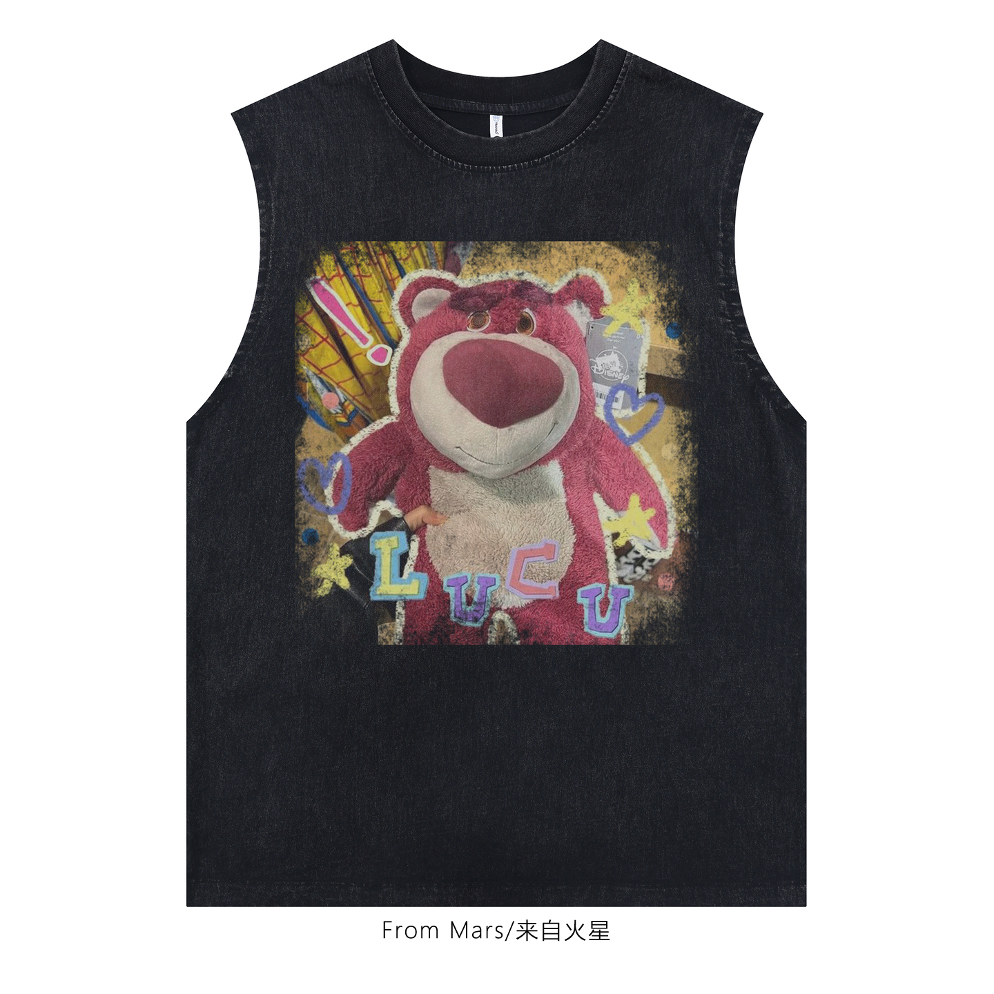 From Mars 甜品小熊 短袖男女夏季痞帅美式复古高街宽松半袖印花