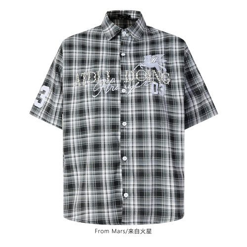 烦恼拜拜设计感宽松短袖衬衫BF
