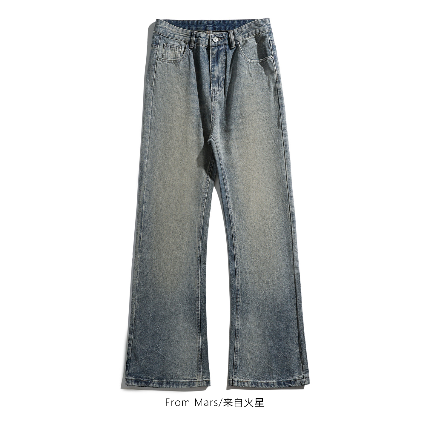 说了再见宽松休闲微喇牛仔裤BF