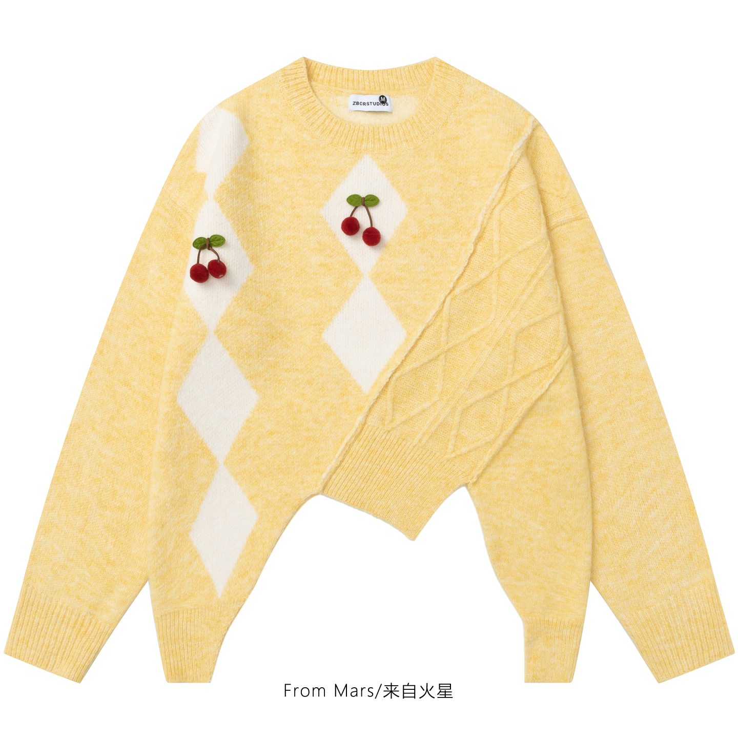 百搭不规则下摆设计圆领毛衣女