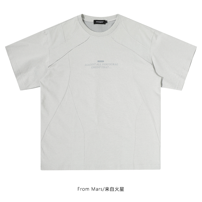 宽松拼接字母短袖宽松T恤夏季bf