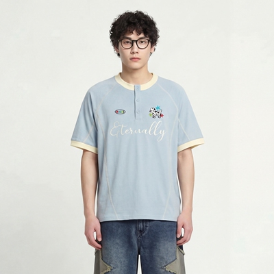 闪亮登场休闲圆领宽松短袖T恤BF