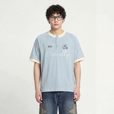 闪亮登场休闲圆领宽松短袖T恤BF