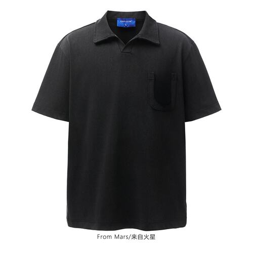 简约口袋宽松短袖T恤男女潮牌