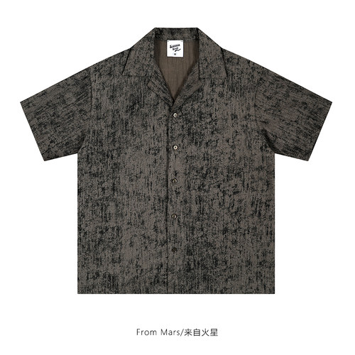 古巴领薄款宽松百搭短袖衬衫BF