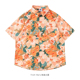Mars 橙色向阳花 油画艺术感复古休闲慵懒夏威夷风短袖 From 衬衫