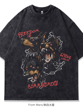 From Mars Angry Puppy loose short-sleeved T-shirt trendy