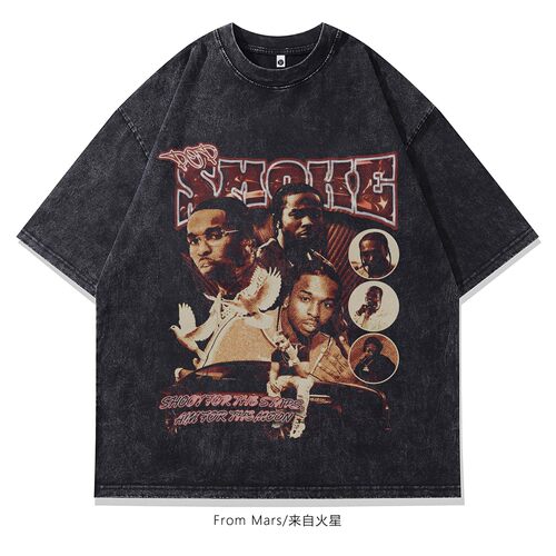 昨天忘记水洗字母印花短袖T恤