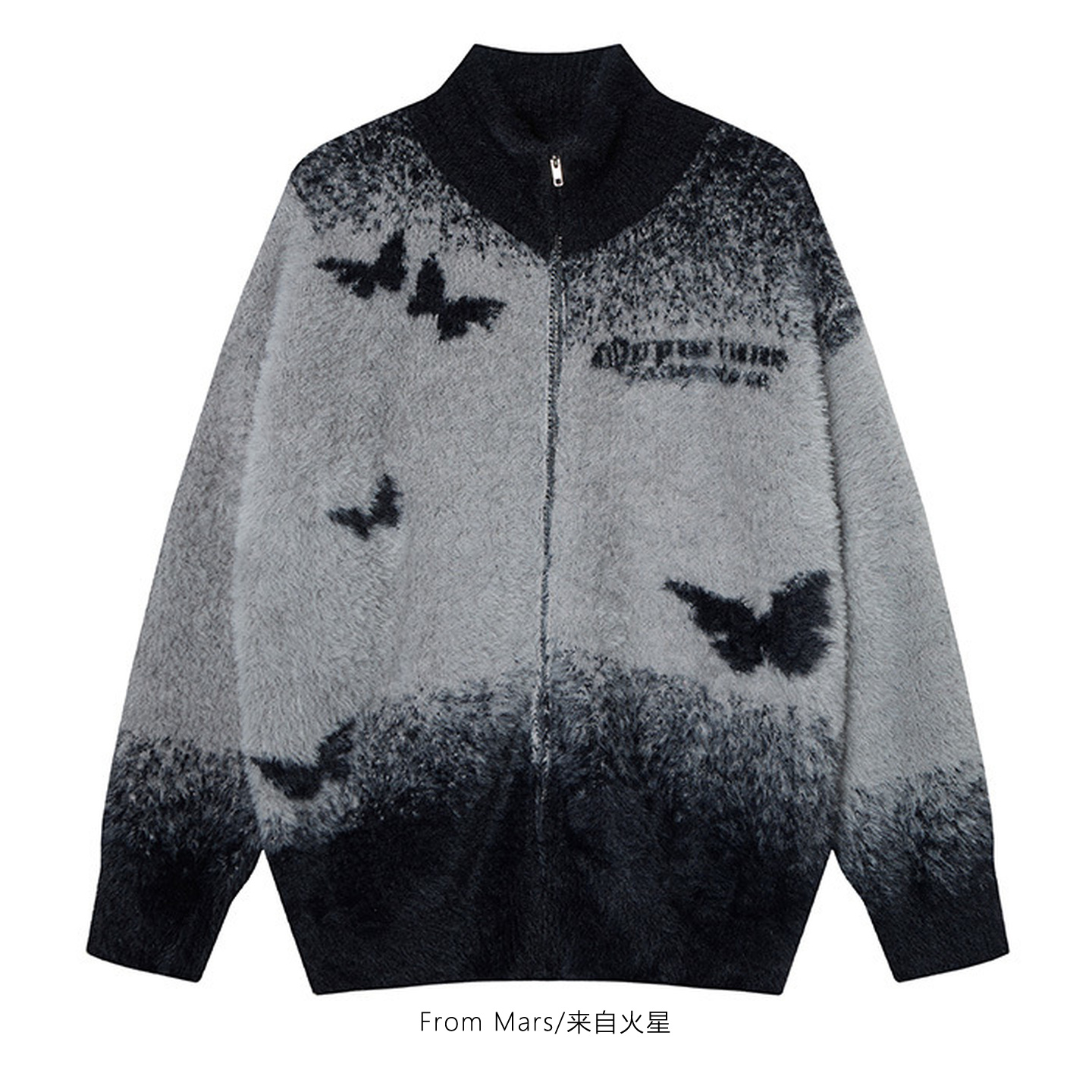 风吹日晒拉链百搭宽松毛衣外套