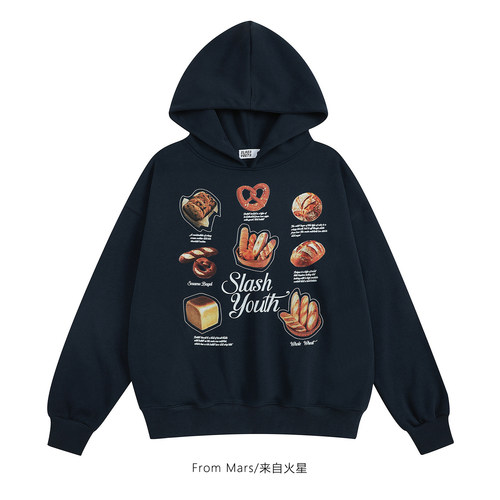 刚出炉的宽松套头男女连帽卫衣