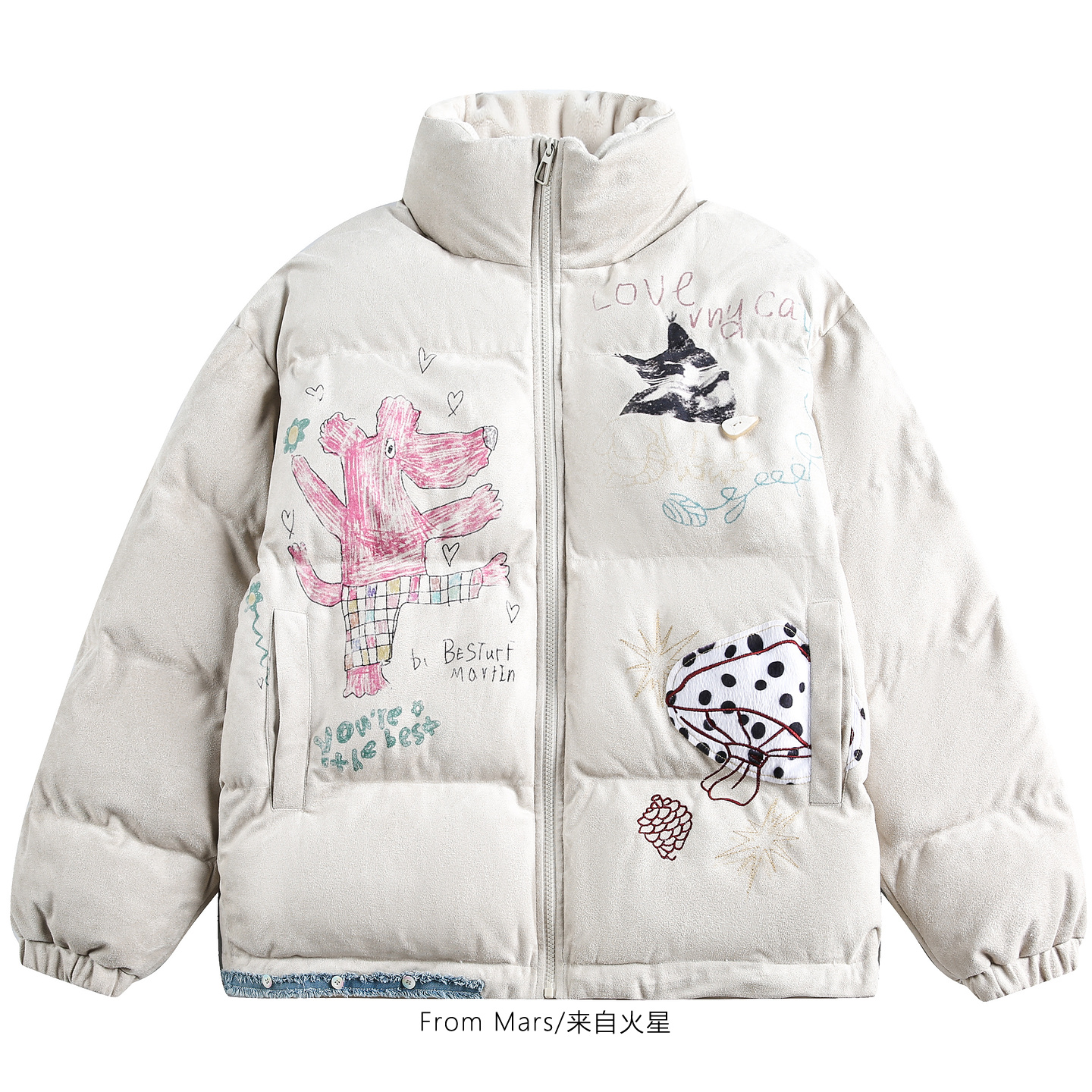 宽松立领保暖棉衣外套情侣BF