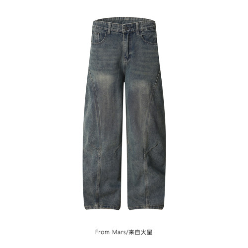 弯刀裤宽松新款夏季牛仔长裤BF