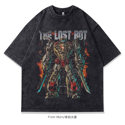 很多個昨天动漫印花宽松短袖T恤