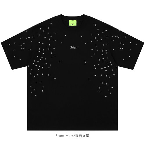 满天星印花字母短袖T恤宽松休闲
