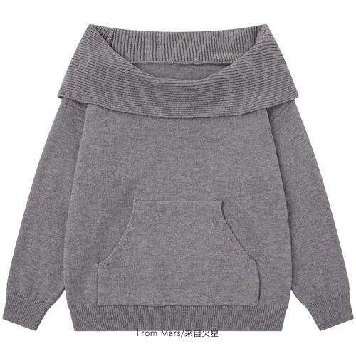 辣妹一天露肩女毛衣针织衫潮