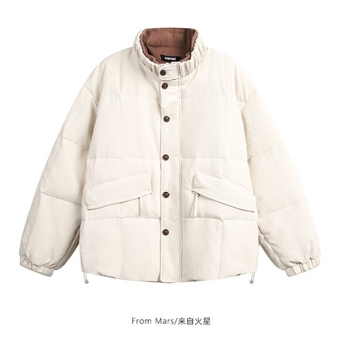 口袋宽松百搭保暖男女羽绒服bf
