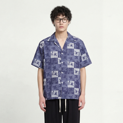 飘落瞬间宽松古巴领短袖衬衫BF