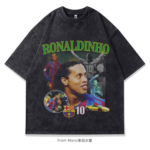 Mars 摇滚美式 From 赛车印花 宽松T恤 复古BF水洗做旧短袖 男女夏季