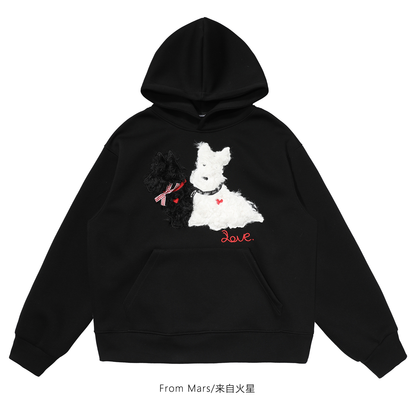 黑白搭配宽松休闲百搭连帽卫衣