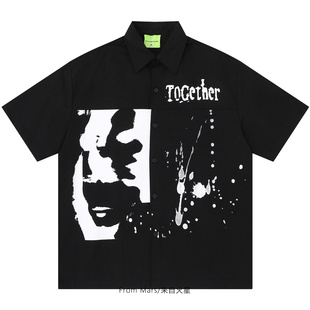 From Mars Happy old man short-sleeved shirt is all-matching