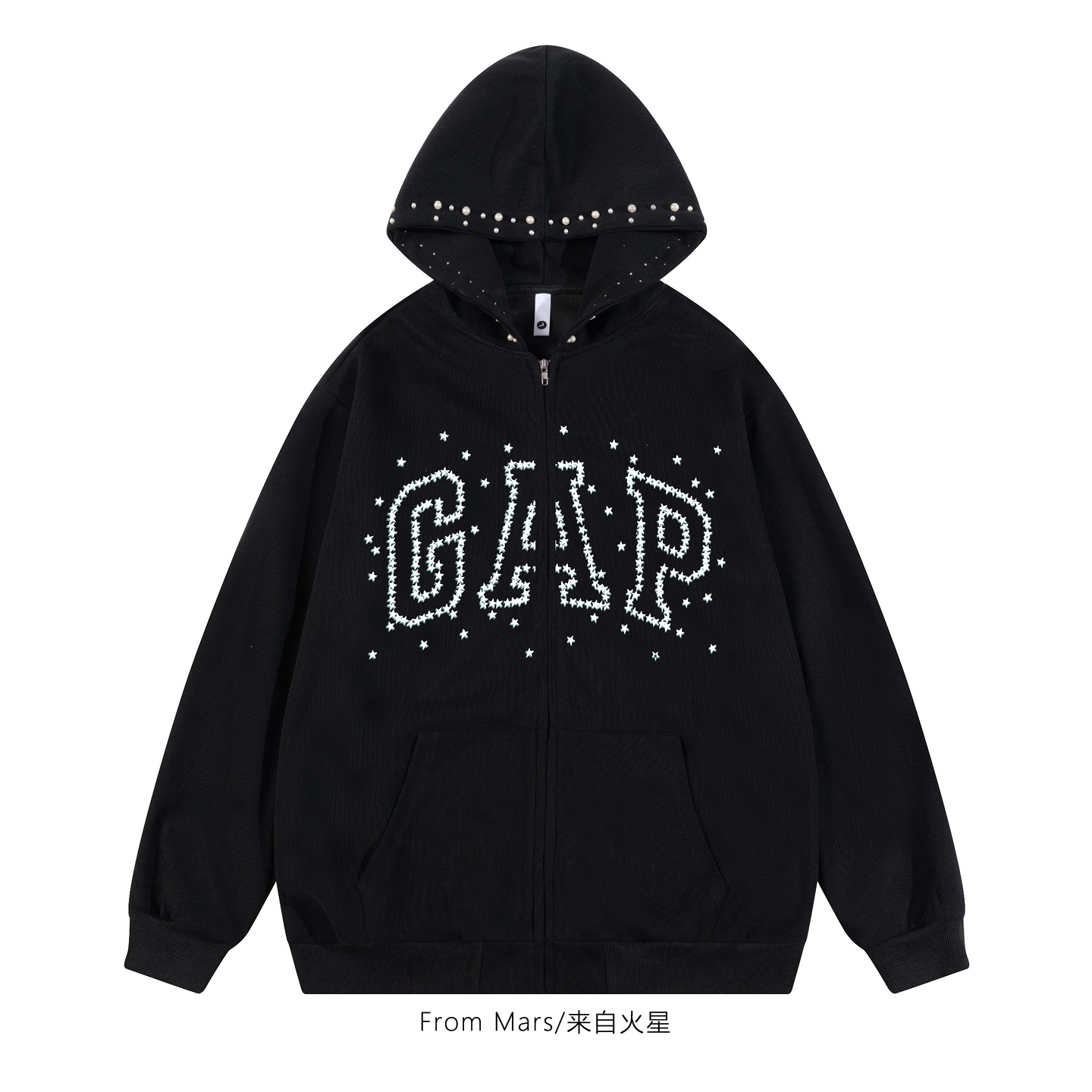 随遇而安百搭痞帅字母连帽卫衣